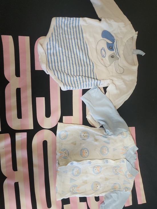 cunitas Other - Unbranded Baby Boys' Two-Piece Long Sleeve Bodysuit Set in Light Blue